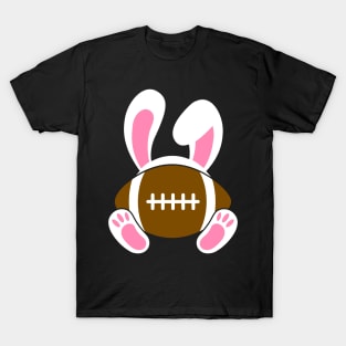 Football Easter bunny with rabbit ears bunny feet T-Shirt